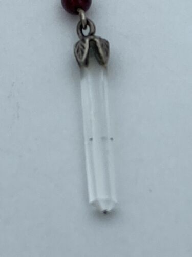 Vintage Sterling Art Nouveau Earrings Sterling Maiden Garnet Pearl Crystal - Image 3