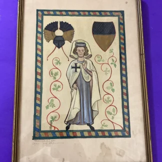 Framed Hand Colored Tannhäuser Codex Manesse Medieval Art Copy