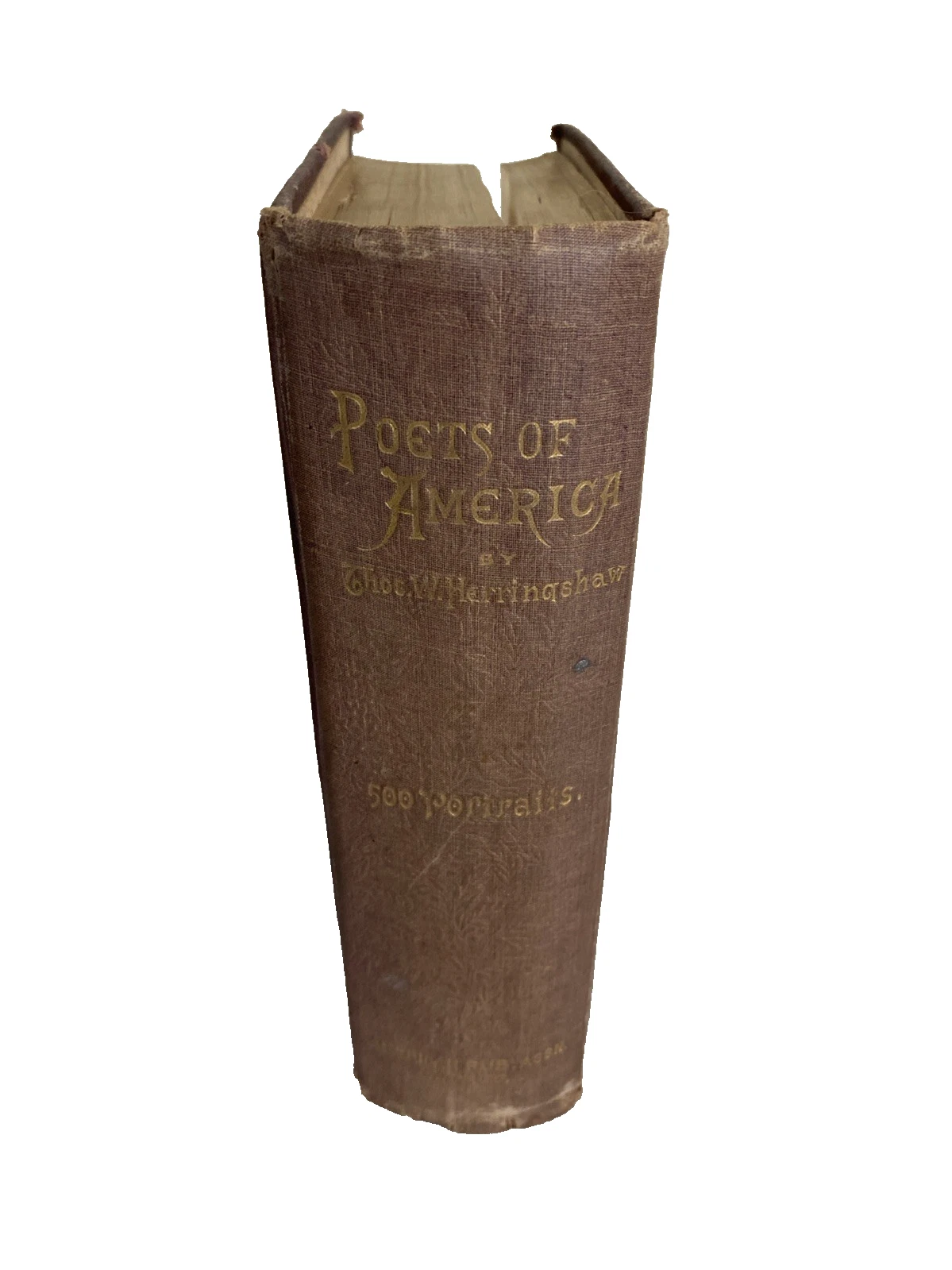 1890 Local and National Poets of America Herringshaw gilt edges illustrated book - Image 3