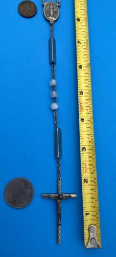 Vtg MoonGlow Glass Mysteries Rosary (Joyful Sorrowful Glorious) Italy Christiany - Image 5