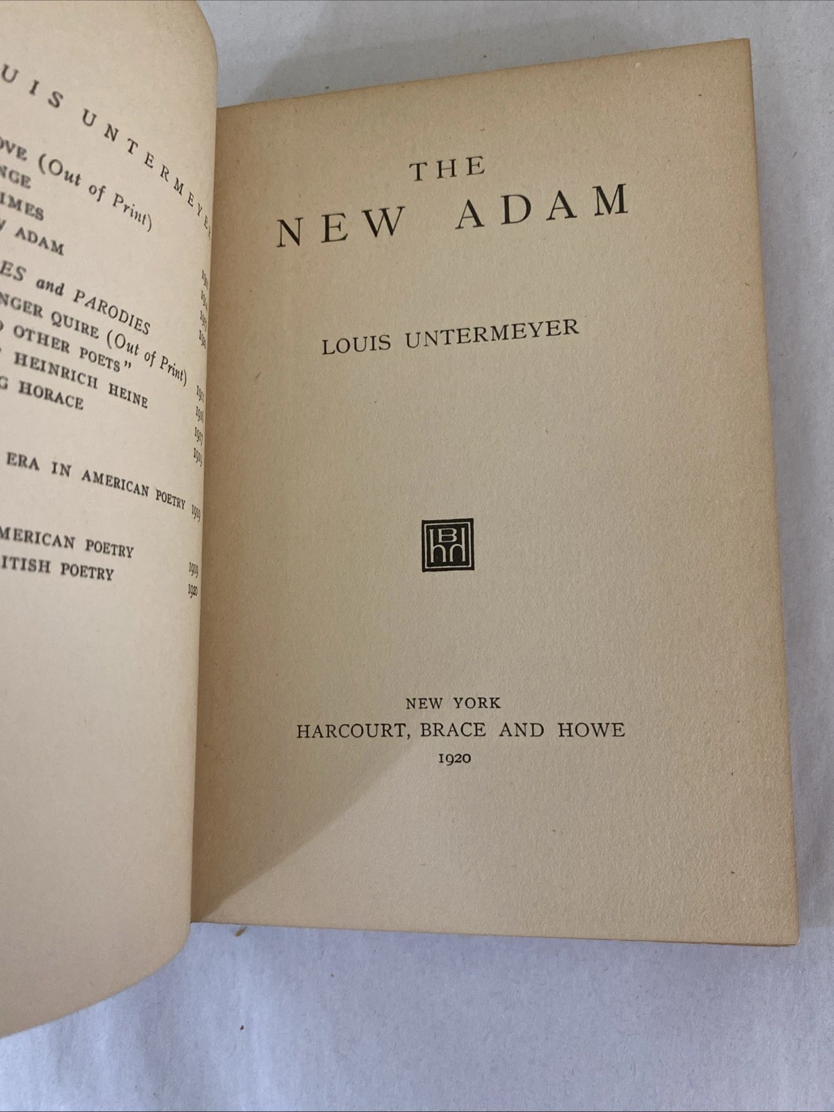 1920 First Edition The New Adam Louis Untermeyer Red Boards Rare Bookplate - Image 6