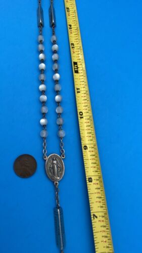 Vtg MoonGlow Glass Mysteries Rosary (Joyful Sorrowful Glorious) Italy Christiany - Image 6
