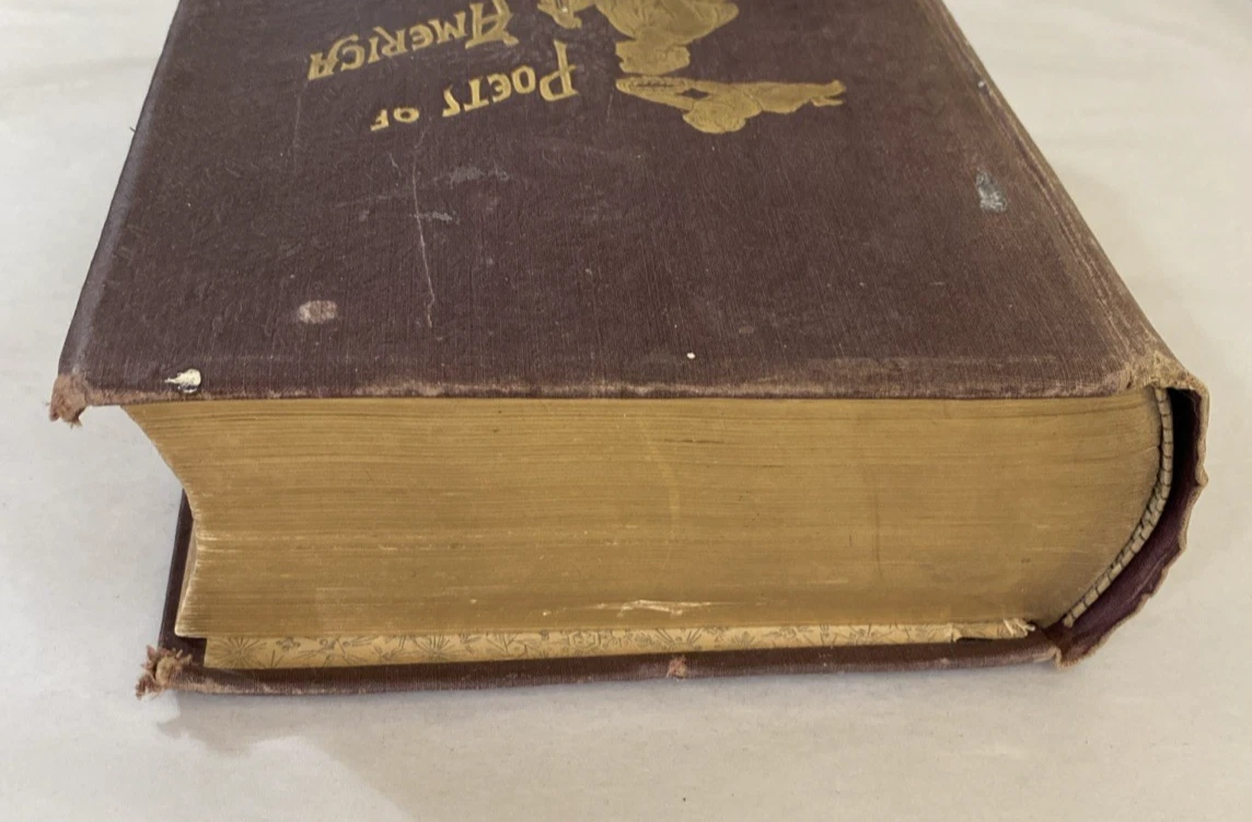 1890 Local and National Poets of America Herringshaw gilt edges illustrated book - Image 5