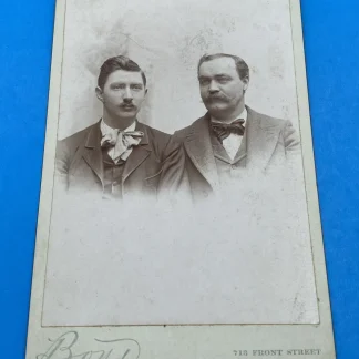 1890s Seattle Cabinet Card by Boyd, Front Street—Father & Son Portrait, Orig.