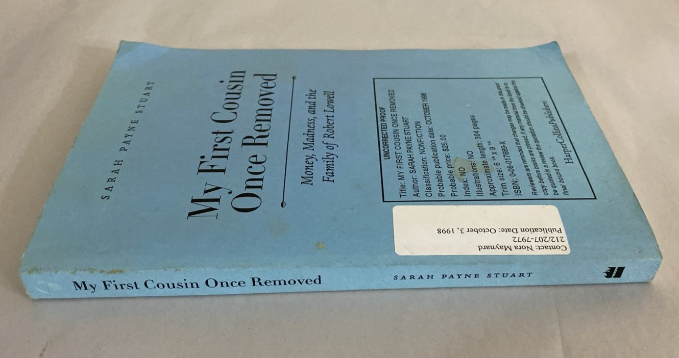 Uncorrected Proof ARC My First Cousin Once Removed Sarah Payne Stuart 1998 1stEd - Image 11