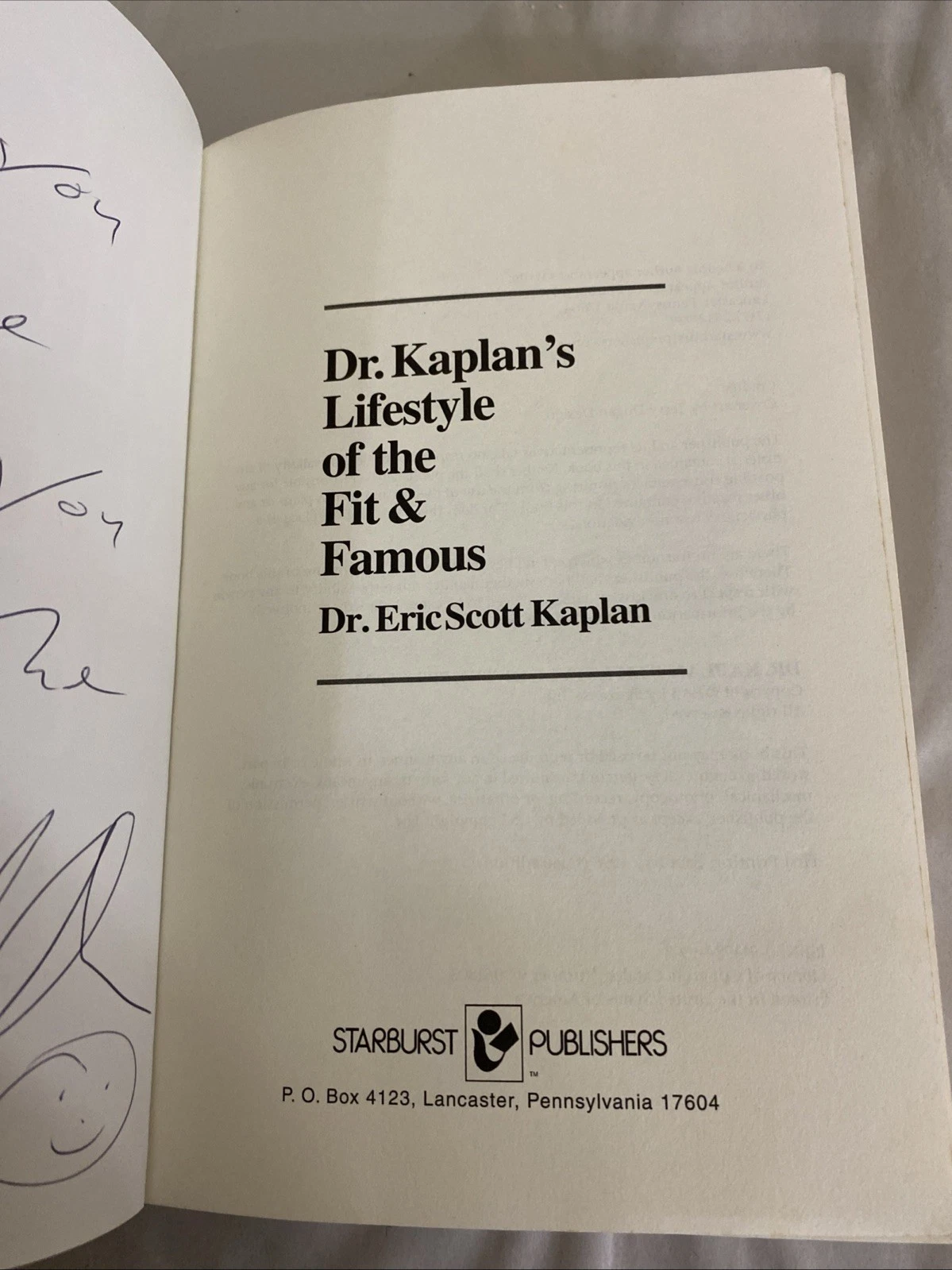 Signed Dr. Kaplan's Lifestyle of the Fit & Famous 1998 1st Trade Paperback - Image 5