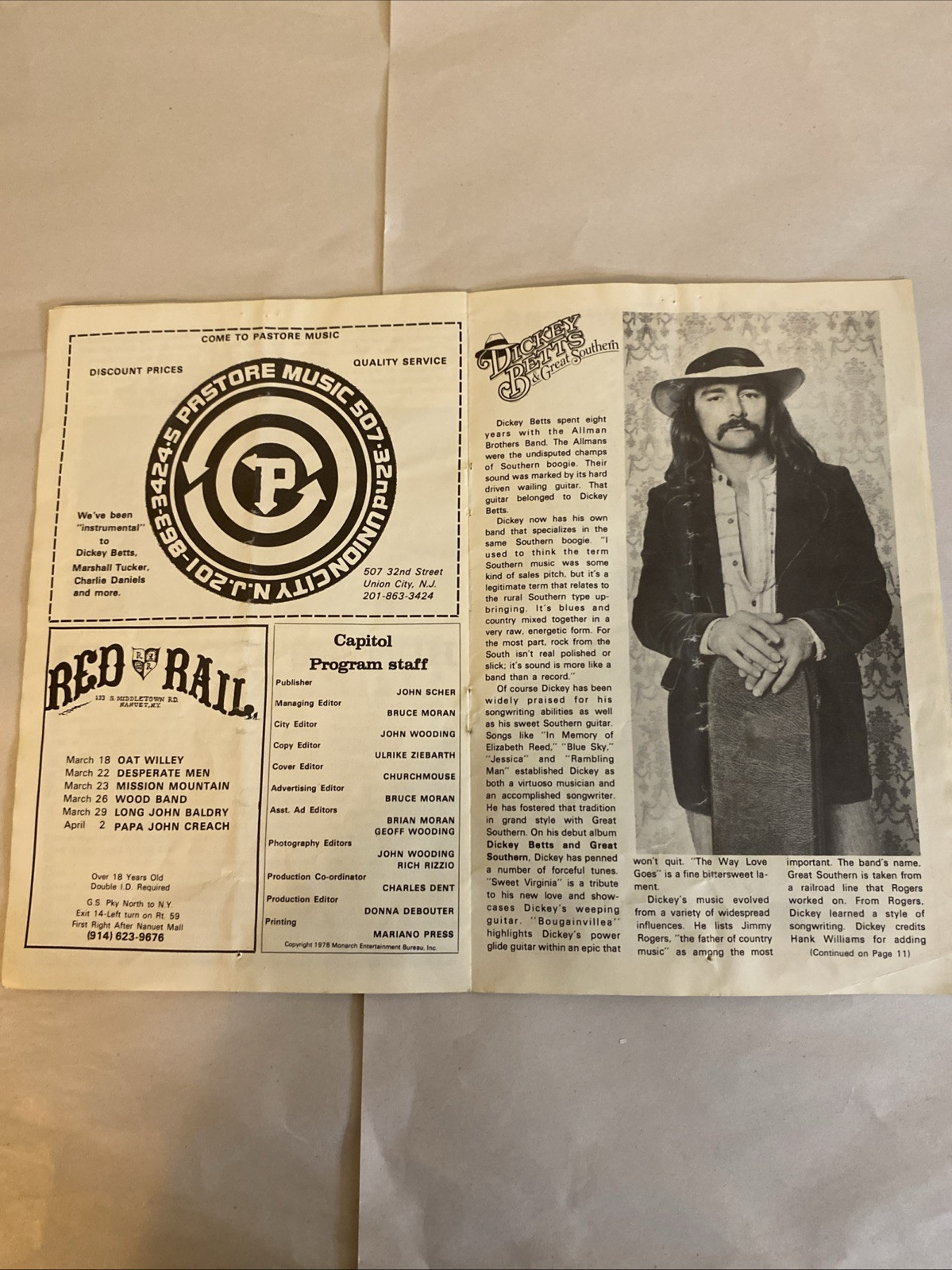 JERRY GARCIA Band Program - At The Capitol March 1978 - Image 10