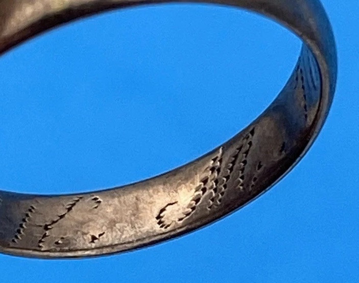 14K Gold Victorian Antique Band Engraved 1879 Initialed K.M. - Image 8