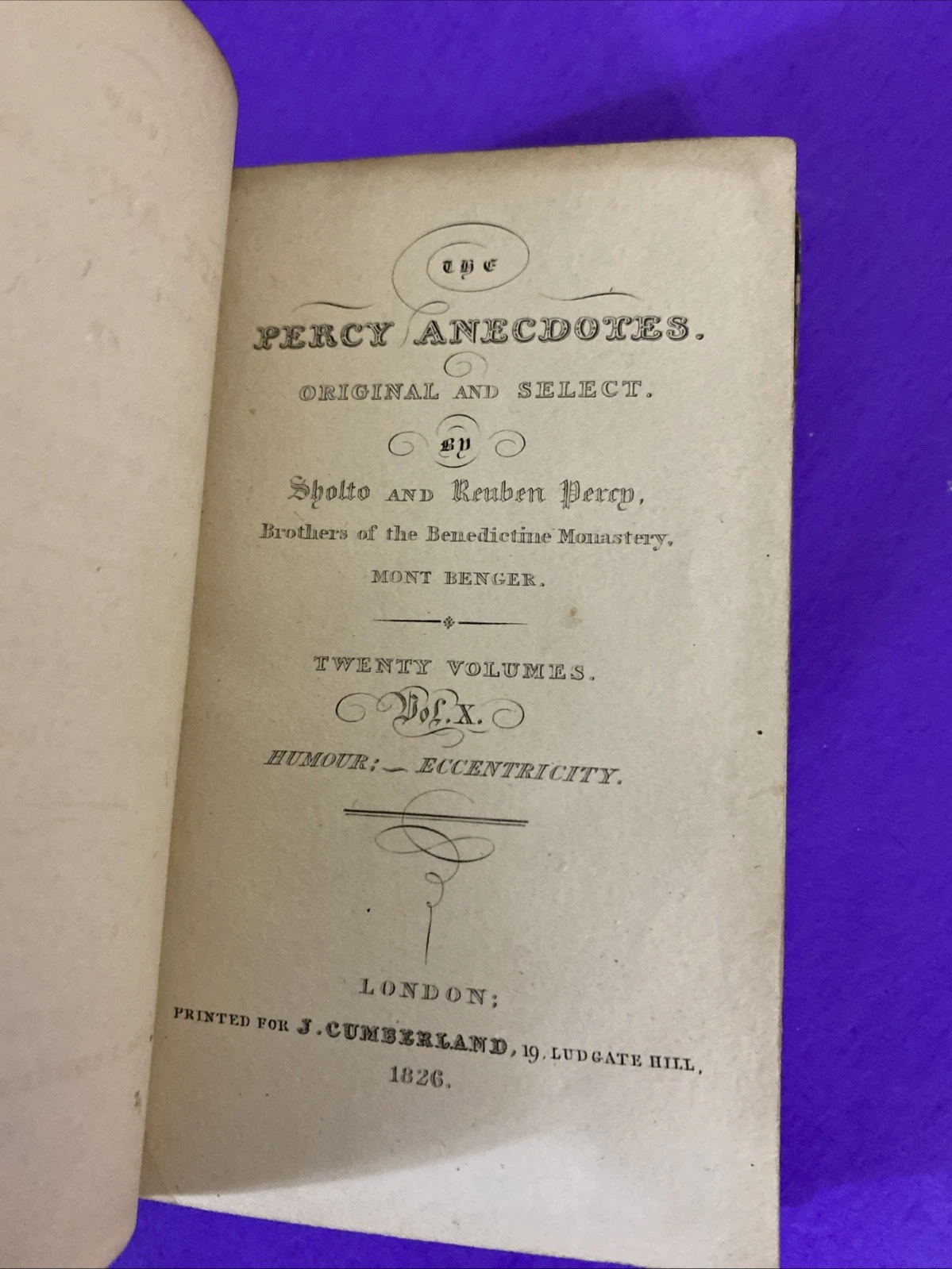 1826 Percy Anecdotes Vol X Humour Eccentricity George Colman Leather Book - Image 4
