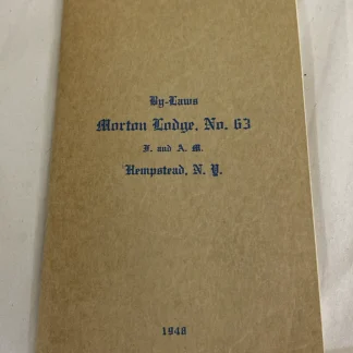 1948 Morton Lodge No 63 Hempstead NY Masonic By-Laws Booklet Freemasons