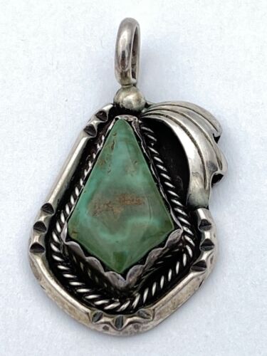 Fannie Platero Native American Platerofne Turquoise Pendant Sterling Silver - Image 2