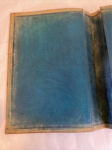 Antique Leather Book Cover With Intricate Gold Inlay - Image 4