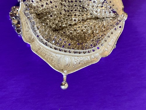 Vintage Art Deco Mesh Chainmail Coin Purse Silver Tone Germany - Image 12