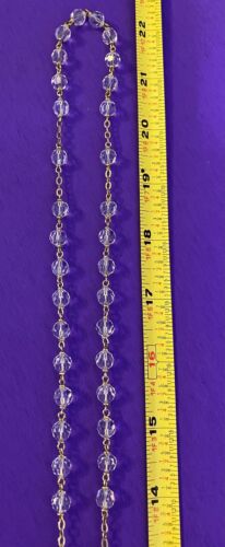 Vintage Faceted Crystal Rosary w/box, Pewter, Virgin Mary, Christianity, 22” - Image 10