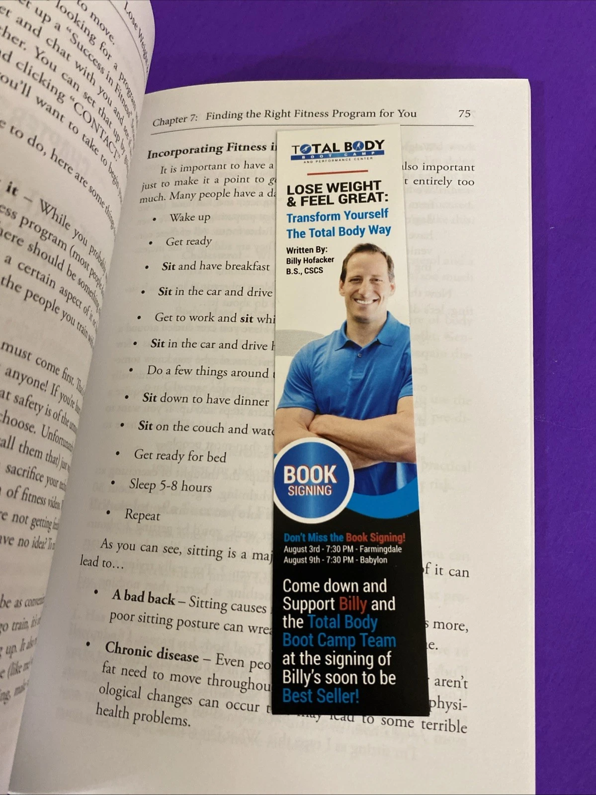 Lose Weight & Feel Great Billy Hofacker Signed Book w Promo Bookmark - Image 5
