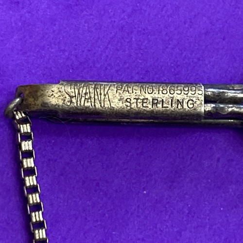 Vintage Swank Sterling Silver Tie Clip With Initials- W. J. H. - Image 3