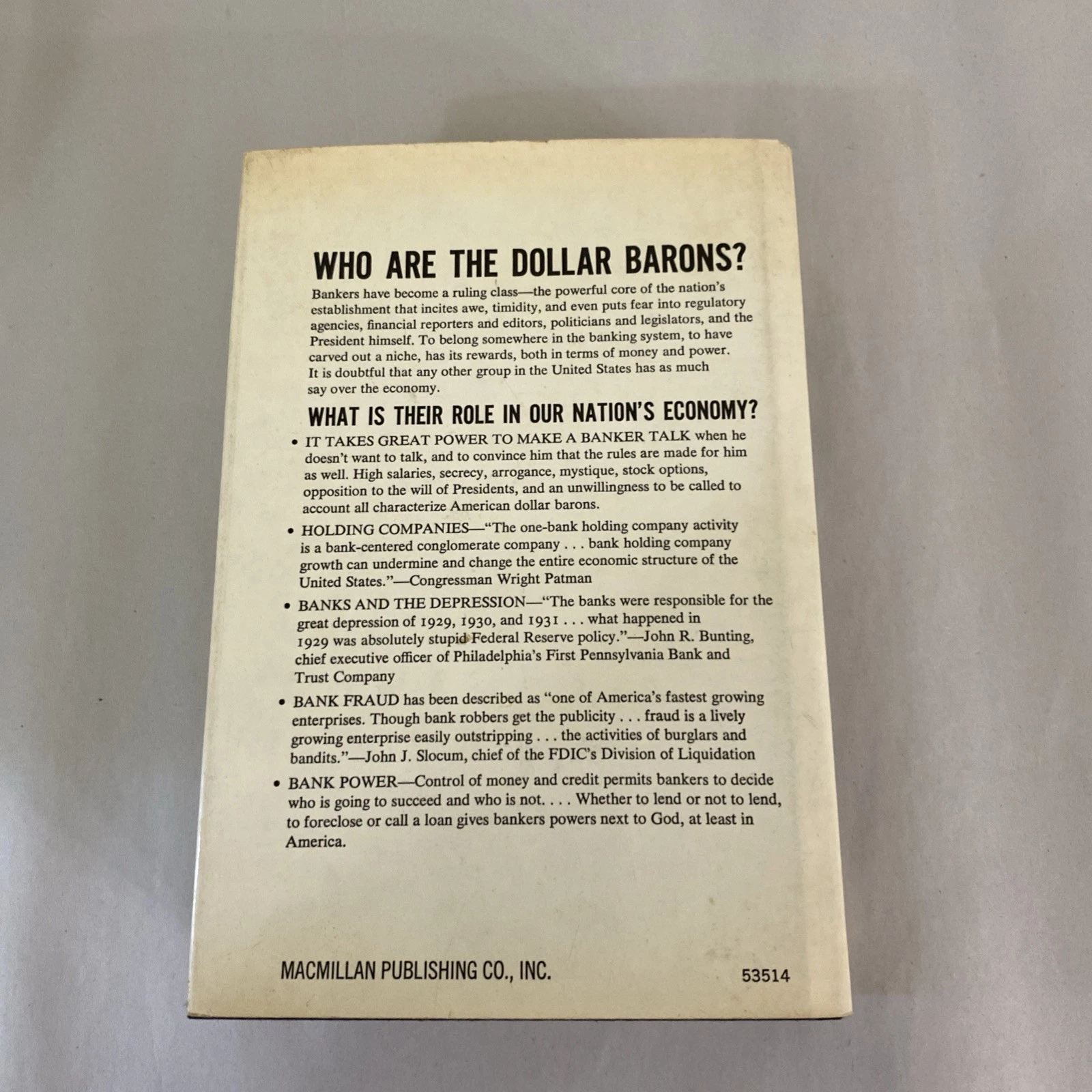 The Dollar Barons HB/DJ 1973 First Printing by Christopher Elias Banking 1st/1st - Image 11