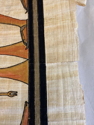 Two Egyptian Painting on papyrus paper with certificate from Delta papyrus - Image 8
