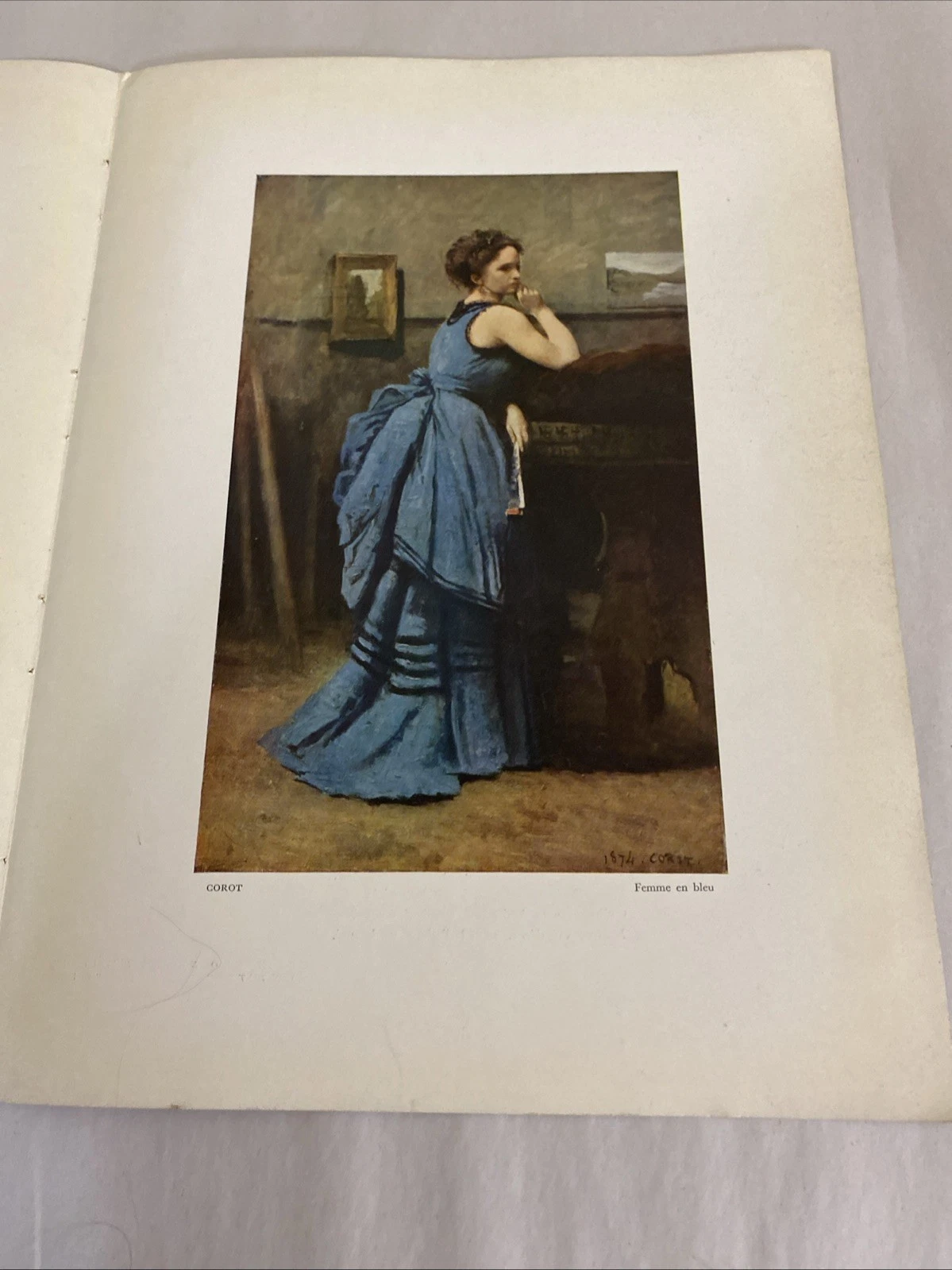 1939 Verve No.5-6 Manet Femme en bleu & Corot L'Atelier color plates bifolio - Image 3