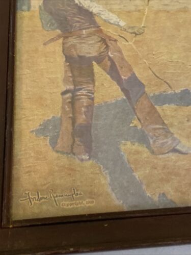 1st Edition, Remington 'His First Lesson' Original 1908 Chromo Lithograph Cowboy - Image 2
