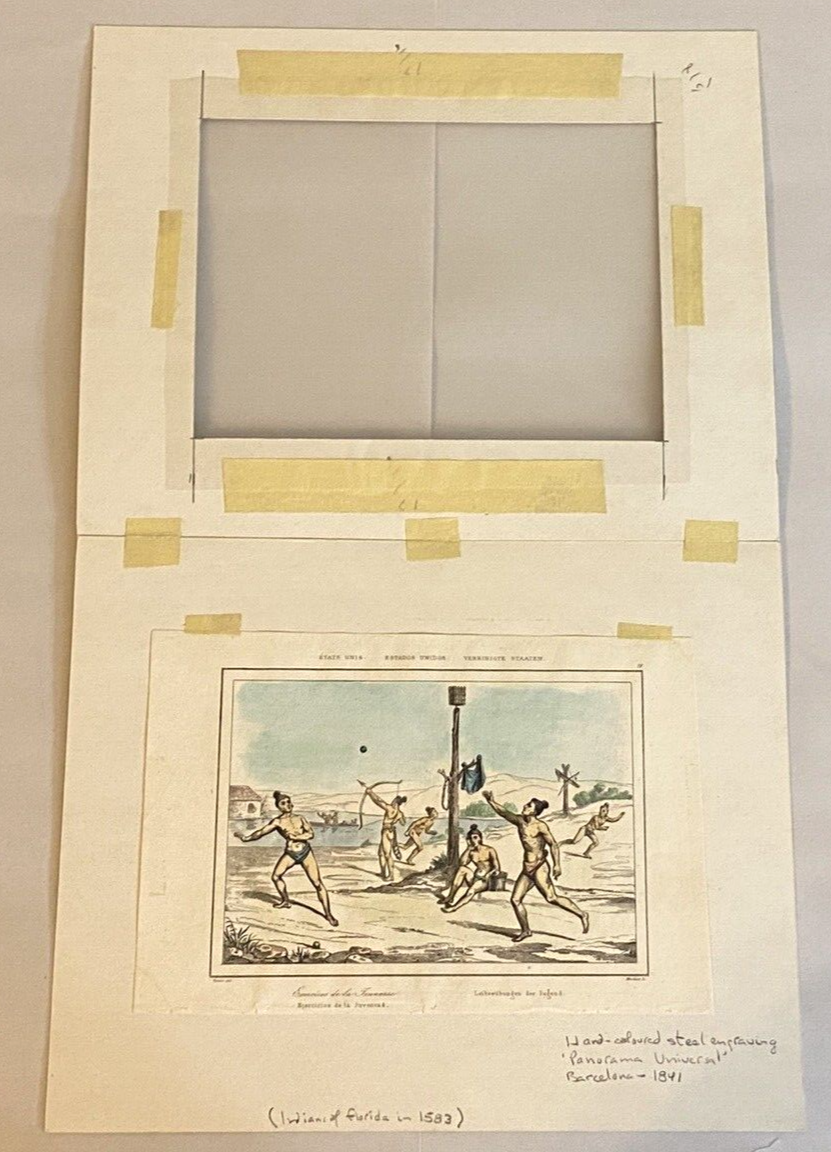 American Indians Training of the Warriors - Exercises - Colored Engraving 1841 - Image 8