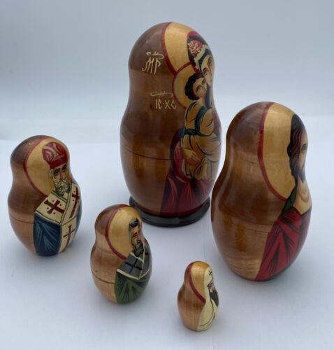 Vintage Russian Matryoshka Nesting Dolls, Jesus, Mary, Christmas, Christianity - Image 6