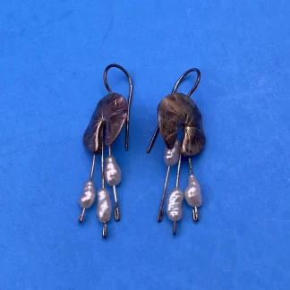 Handcrafted Navajo Native Amercian Handmade Freshwater Pearls Dangle Earrings