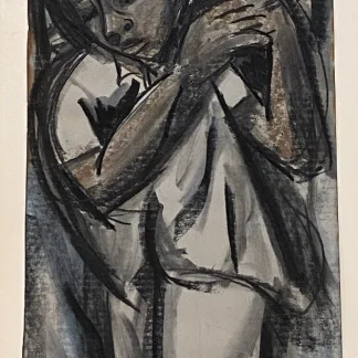 Juan De'Prey Signed Charcoal & Wash Figural Mixed Media 11.5x30 Puerto Rican Art