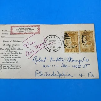 1950 Patriotic Anti-Communist Airmail Cover “I Hate Communism” Cachet