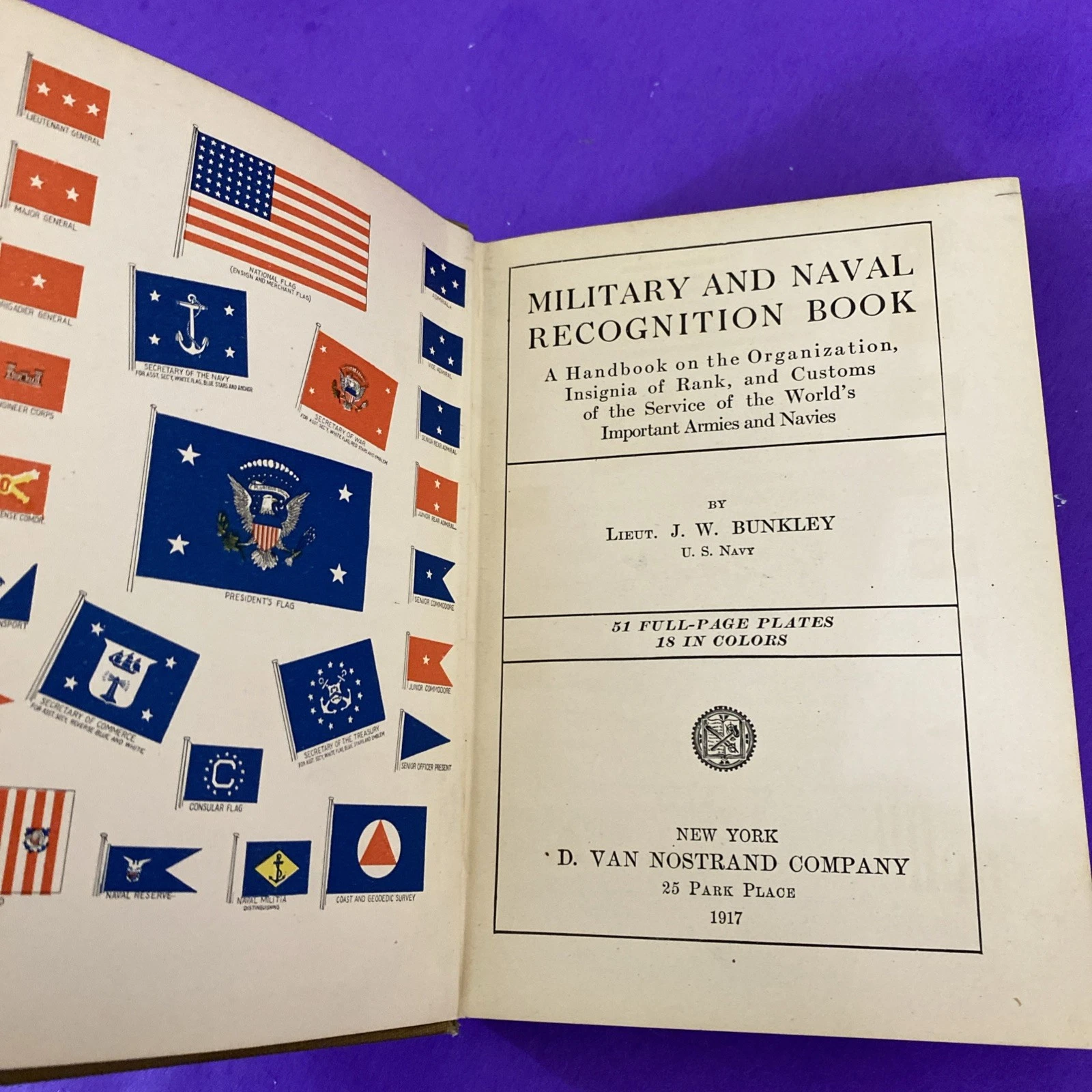 1917 Bunkley Military & Naval Recognition Book WWI 1st Ed Pearl Harbor 51 Plates - Image 5