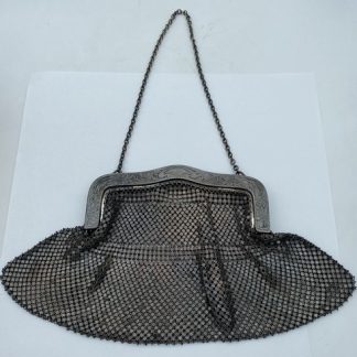 Antique Victorian Art Nouveau, German Silver, Mesh Chainmail Purse Needs Repair