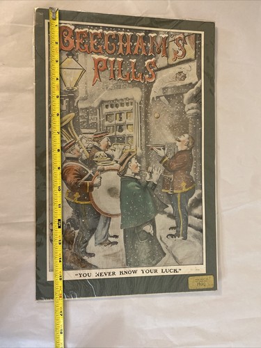 Rare 1900 Beecham's Pills Advertisement "You Never Know Your Luck" Winter Scene - Image 10