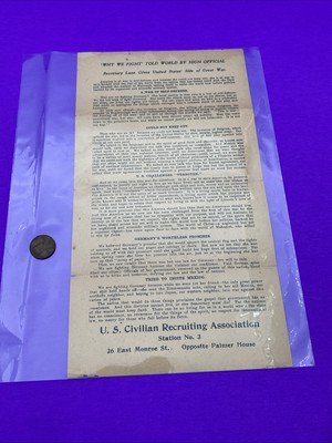 'Why We Fight' WWI Flyer 1917 US Justification Zimmerman Telegram - Image 3