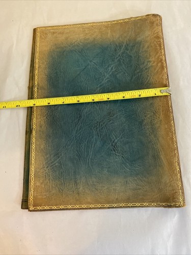 Antique Leather Book Cover With Intricate Gold Inlay - Image 11