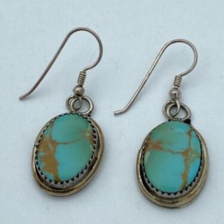 Vintage Golden Matrix Turquoise Sterling Earrings