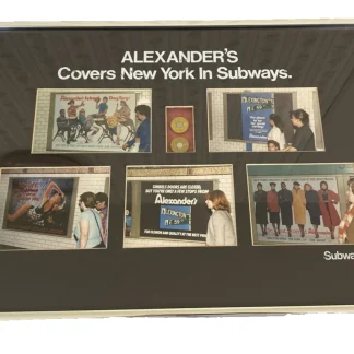 ALEXANDER'S Covers New York in Subways agency display board 21x14
