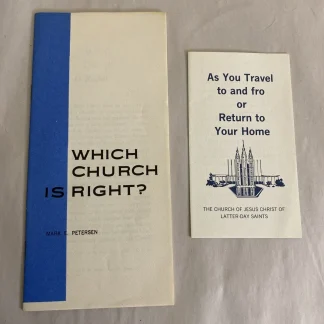 LDS Worlds Fair Mormon Pavilion Travel Brochure + Which Church Is Right Pamphlet