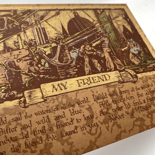 Vintage Buzza Motto Print My Friend 1927 Nautical Theme J. P. McEvoy Poem - Image 5