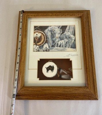 Jody Bergsma Signed Art Shadow Box White Buffalo Matted Print - Image 5