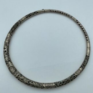 Vintage Chinese Silver Dragon Neck Ring Necklace