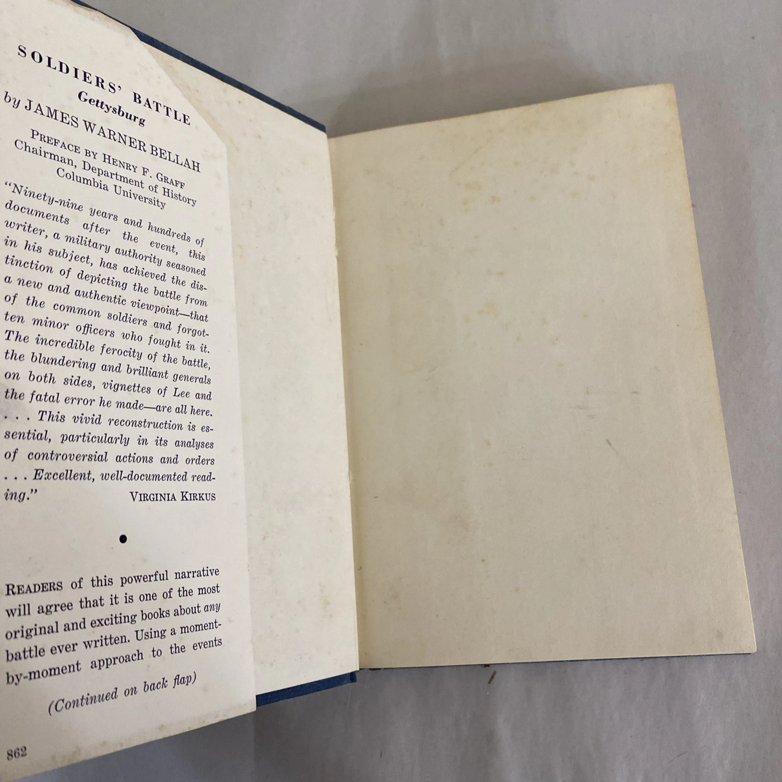 Soldiers' Battle Gettysburg, James Warner Bellah, HC, DJ, 1st Edition, 1962 - Image 2