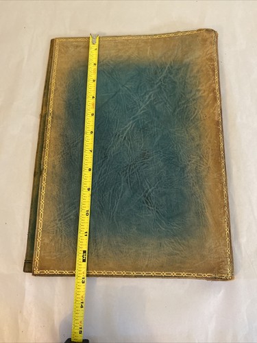 Antique Leather Book Cover With Intricate Gold Inlay - Image 10