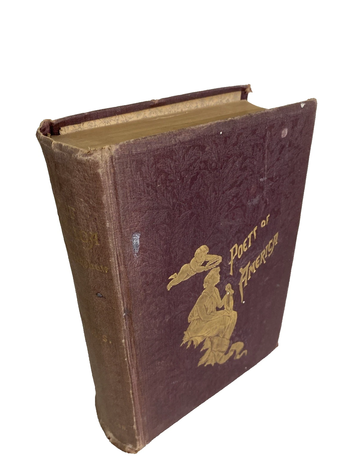 1890 Local and National Poets of America Herringshaw gilt edges illustrated book