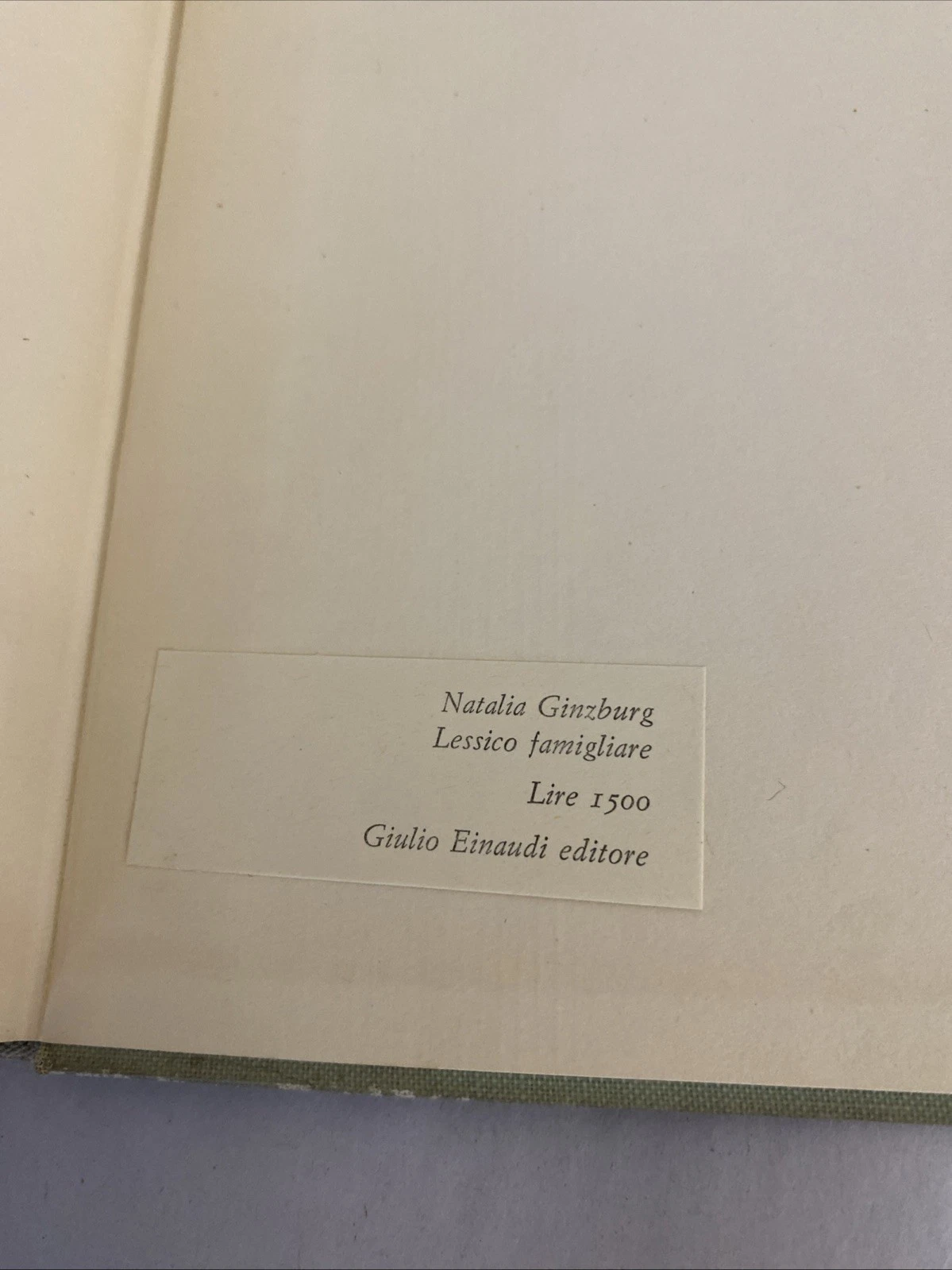 Natalia Ginzburg Lessico Famigliare Einaudi 1963 Quarta Edizione HC 1500 Lire IT - Image 8