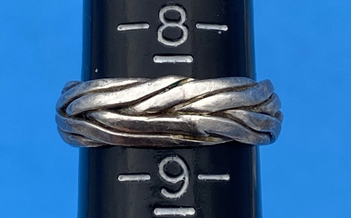 Vintage Sterling Silver Braided Band Ring Size 8.5 - Image 6
