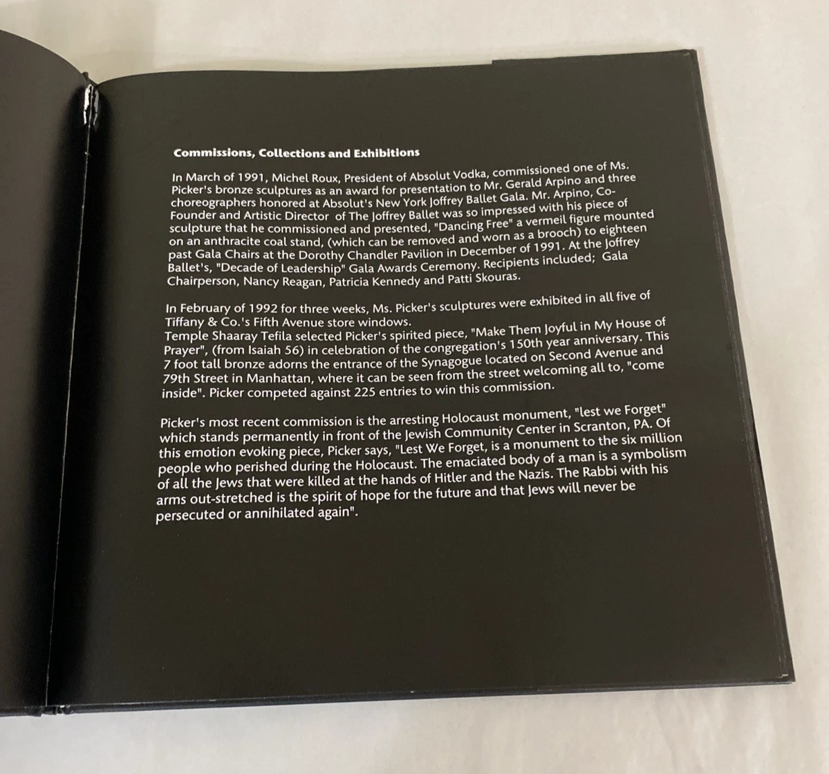 Caryl Picker Signed Book Sculptor & Jewelry Designer Judaica Tiffany Absolut NYC - Image 6