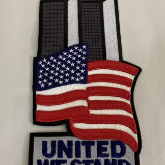 Vintage 2000s United We Stand WTC 9/11 USA Flag Memorial Sew-On Back Patch 12x6"