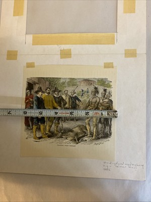 Trading with Indians - Hand Colored Engraving - Selmar Hess - 1882 - Image 7
