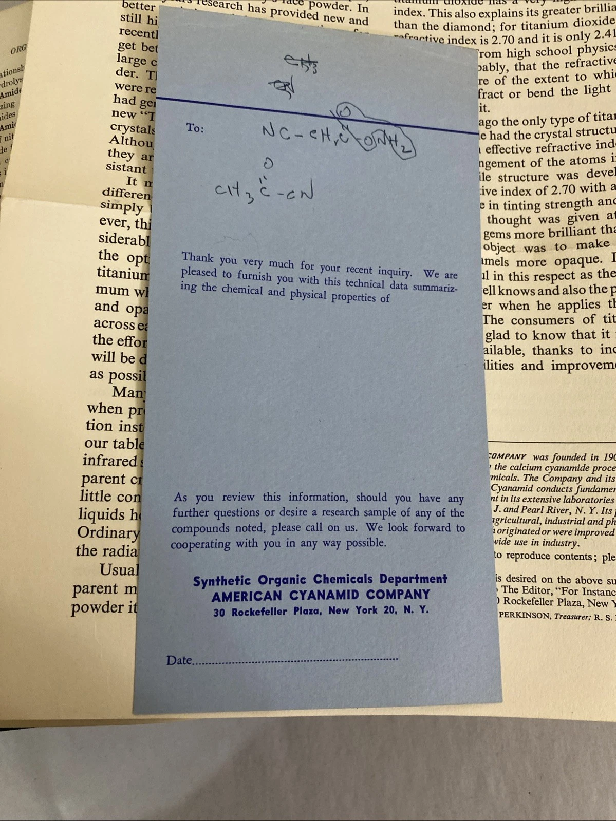 1947 ACS Monograph 105 Organic Cyanogen Comps Migrdichian Tuthill BNL w Ephemera - Image 8