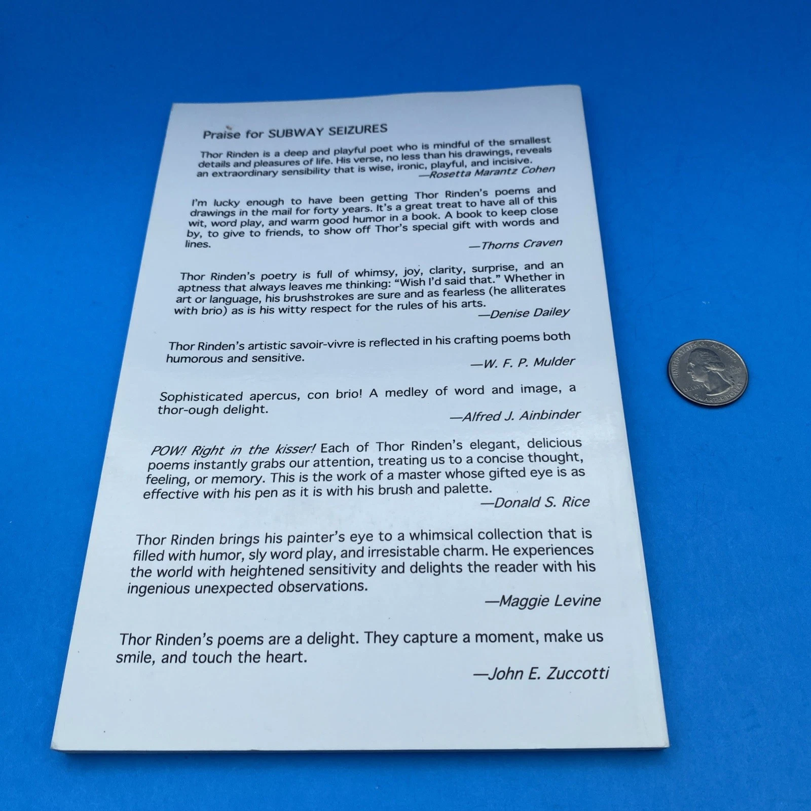 Subway Seizures Poems Thor Rinden Inscribed 2009 Presentation Copy Rare PB Book - Image 8